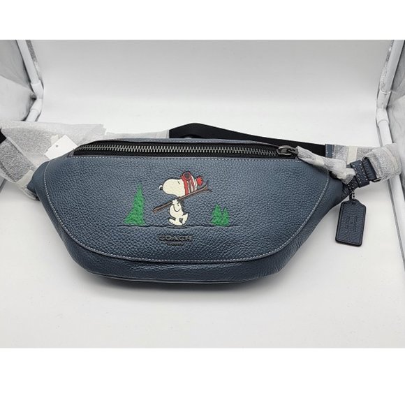 Coach x Peanuts Warren Belt Bag with Snoopy Motif CE618 Denim Multi - Picture 1 of 5